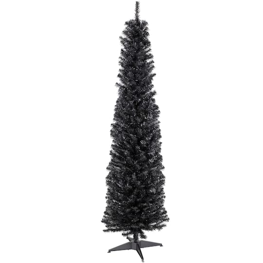 35693375 6 ft. Charcoal Brown Iridescent Slim Artificial Tinsel Halloween Tree Unlit